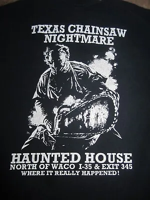 Buy Texas Chainsaw Nightmare Haunted House Waco SS Shirt Sz M RARE Massacre • 27.77£