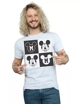 Buy Disney Men's Mickey Mouse Smiling Squares T-Shirt • 13.99£