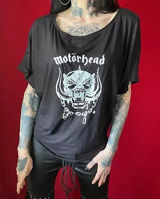 Buy Motorhead Snaggletooth Womens Top Heavy Metal Shirt Girlschool Iron Maiden Tee • 7.77£