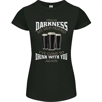 Buy Hello Darkness My Old Friend Funny Guiness Womens Petite Cut T-Shirt • 9.99£