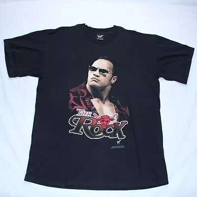 Buy Vintage WWF The Rock T Shirt Mens Large Black 2000 WWE Wrestling Brahma Bull • 71.99£