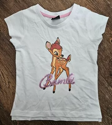 Buy Girls White Disney Bambi Tshirt Age 2-3 Years Short Sleeve  • 1.50£