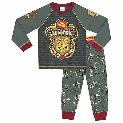 Buy Harry Potter Pyjamas Kids Boys Long Sleeve PJs Quidditch Green Red Gold • 10.99£