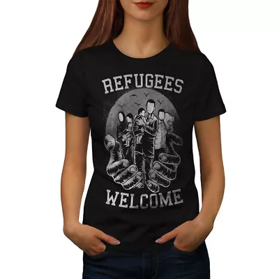 Buy Wellcoda Refugees Welcome Accept Womens T-shirt • 17.99£