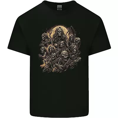 Buy Heavy Metal Skull Rock Band Biker Music Grim Reaper Kids T-Shirt Childrens • 8.99£