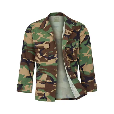 Buy Original Army Shirt Military Combat Camo BDU Ripstop Camouflage Light Jacket New • 39.99£
