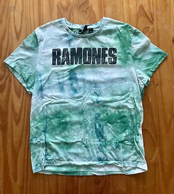 Buy The Ramones T Shirt Tie Dye Punk Rock Band Merch Tee Sz S Green Skull Back Print • 26.99£