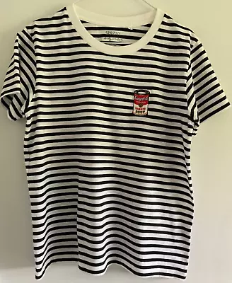 Buy Andy Warhol Soup Can Black White Stripe Jersey Cotton S/s Uniqlo T-shirt M 40” • 17£