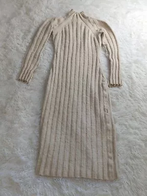 Buy ANINE BING Shawn Ribbed Knit MIDI Sweater Dress Size SP 100% Wool • 166.82£