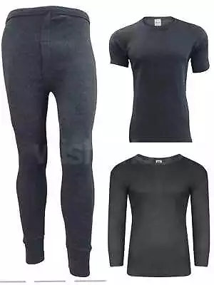 Buy Mens Thermal Long Johns Top T Shirt Bottom Trouser  Short & Full Sleeve CHARCOAL • 8.99£