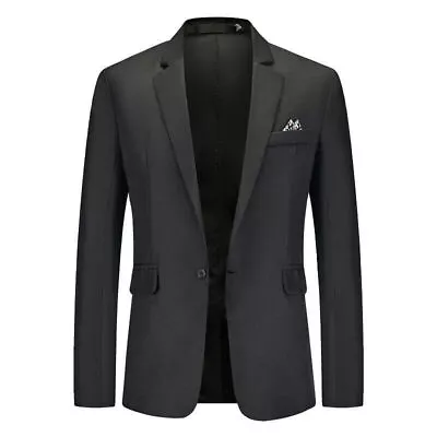 Buy Mens Blazer Jacket Smart Suit Business Formal Wedding Party One Button Tops Coat • 14.99£