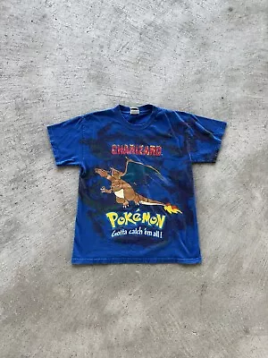 Buy Vintage Pokemon Charizard Shirt 2000 Youth Medium M Nintendo RARE AOP • 38.82£