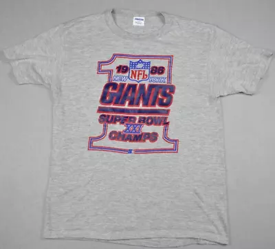 Buy Vintage 1986 New York Giants Starter T-Shirt NFL Super Bowl XXI Champs Size L • 17.74£