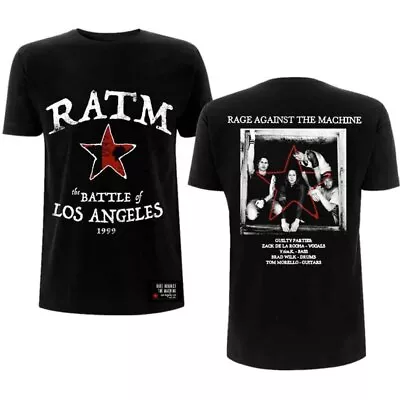 Buy Rage Against The Machine T Shirt Battle Star Band Logo New Official Mens Black • 17.80£