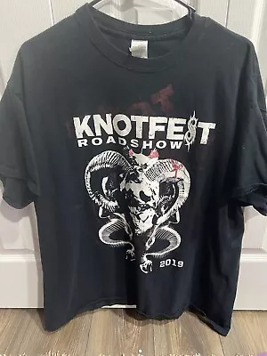 Buy Slipknot Tour Shirt Black Knotfest Roadshow 2019 Gojira Volbeat Behemoth Sz XL • 16.80£