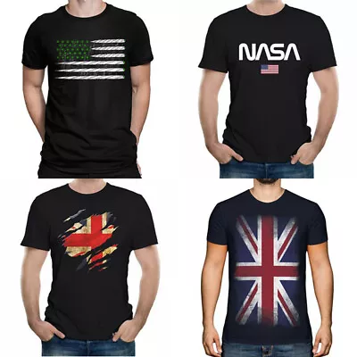 Buy Union Jack Distressed Flag Mens T-shirt Top Uk Gb Great Britain United Kingdom • 7.34£
