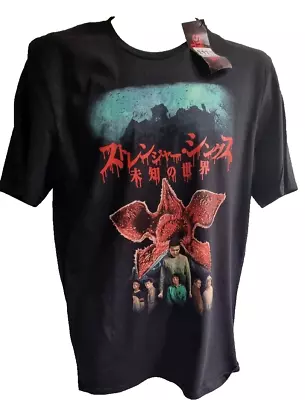 Buy Stranger Things Black T Shirt Written In Japanese Uk Size Medium • 13£
