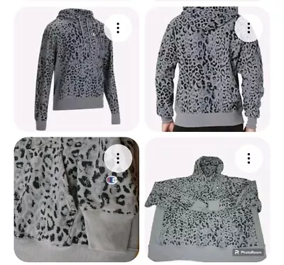Buy Champion Reverse Weave Hoodie Adult 3X Sweatshirt Animal Print Grey Logo Y2k  • 49.76£
