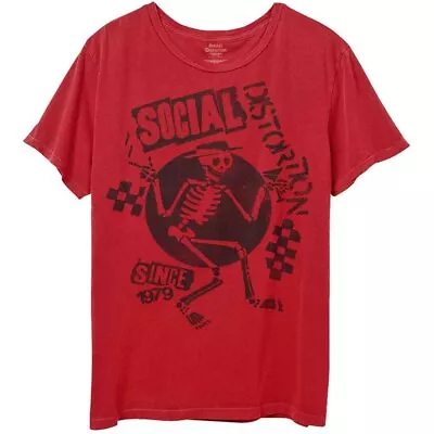 Buy Social Distortion T Shirt Speakeasy Checkerboard Band Logo Official Red M • 15.95£