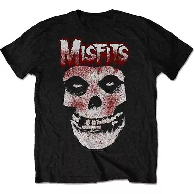 Buy Officially Licensed Misfits Blood Drip Skull Mens Black T Shirt Misfits Tee • 15.45£