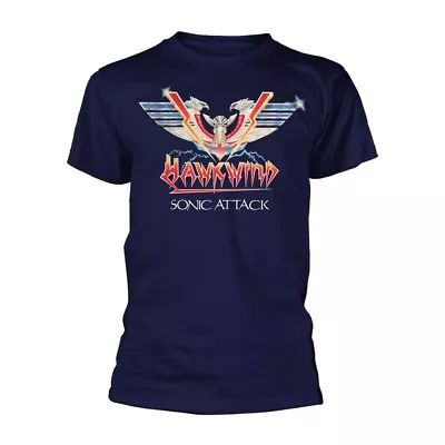 Buy HAWKWIND - SONIC ATTACK (NAVY) BLUE T-Shirt Small • 12.41£
