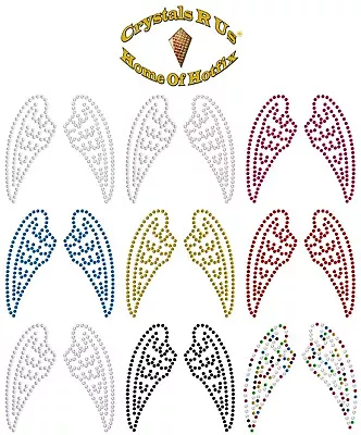 Buy Small Angel Fairy Wing Iron-on Rhinestone Diamante Bead Tshirt Transfer Patch • 3.99£
