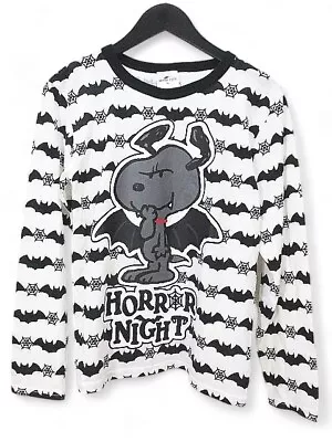 Buy Usj Snoopy Horror Night 2018 Halloween Devil Long Sleeve Cut And Sew S White Pri • 107.69£