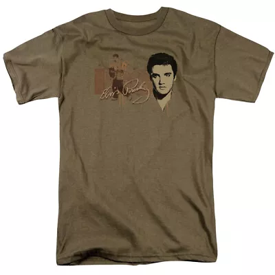 Buy Elvis Presley At The Gates T Shirt Mens Licensed King Tee Safari Green • 16.33£