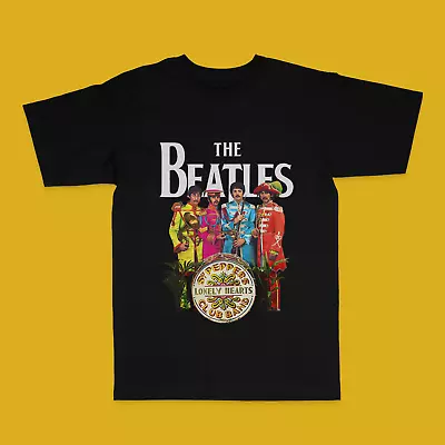 Buy The Beatles Lonely Hearts  T Shirt  Logo Mens Black New S - 5XL • 12.99£