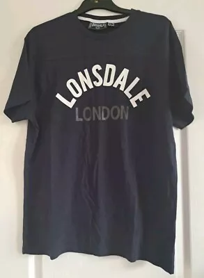 Buy Nwot Lonsdale London Logo Mens 100% Cotton Navy T- Shirt Size L • 3.50£