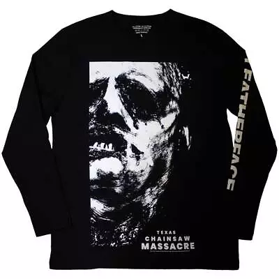 Buy The Texas Chainsaw Massacre Leather Face Black Long Sleeve Shirt NEW OFFICIAL • 21.39£