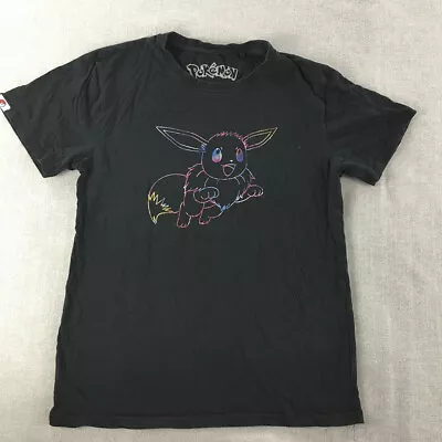 Buy Pokemon Eevee T-Shirt Adult Size M Black Short Sleeve Crew Neck Tee • 15.28£