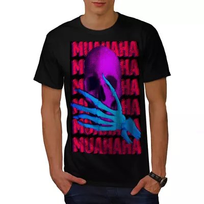 Buy Wellcoda Evil Laugh Skeleton Biker Mens T-shirt • 17.99£