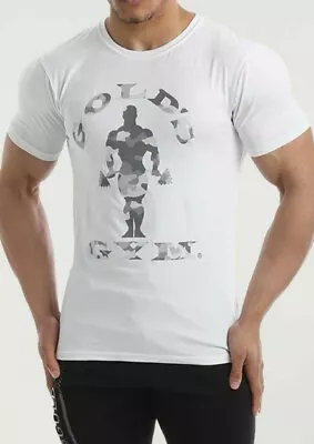 Buy 🏅UK 2XL. Genuine Golds Muscle Joe Printed Gym Camo Logo T-Shirt. White New+tags • 18.95£