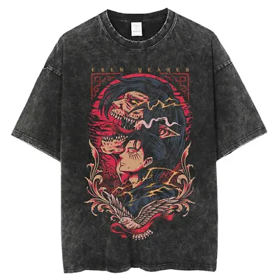Buy Attack On Titan AOT Vintage T-shirts Anime Unisex Men Women Cosplay Tees Summer • 27.45£