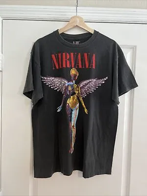 Buy Nirvana In Utero T-Shirt Size XL Vintage Reprint Single Stitch Faded Black NWOT • 74.55£