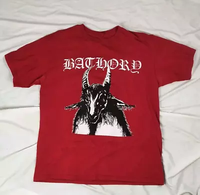 Buy Bathory Band Red T-Shirt Cotton Full Size Unisex S-5XL ZH244 • 23.33£