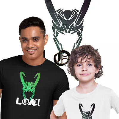 Buy Loki Helmet Superhero Comic Star Tom Hiddleston T-Shirt Kids Adults Women • 14.99£