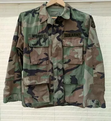 Buy Vintage US Army Woodland BDU Camo Shirt Jacket 22nd Signal Brigade Small/Medium • 27.95£