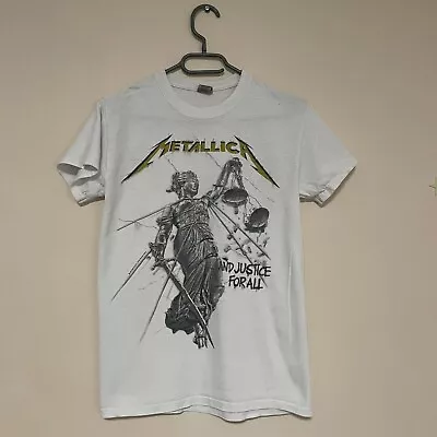 Buy Men White Metallica And Justice For All Graphic Shirt Amplify Your Metal Spirit • 32.68£