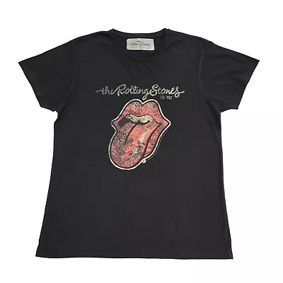 Buy Rolling Stone Rock Band Tour  Black Vintage Y2K T-Shirt Uk Men's Size M • 29.99£