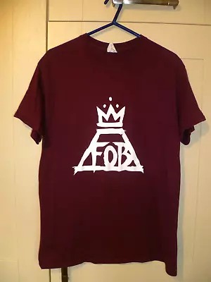 Buy Fall Out Boy - Original  Crowned Fob Logo  Claret T-shirt (m) • 9.99£