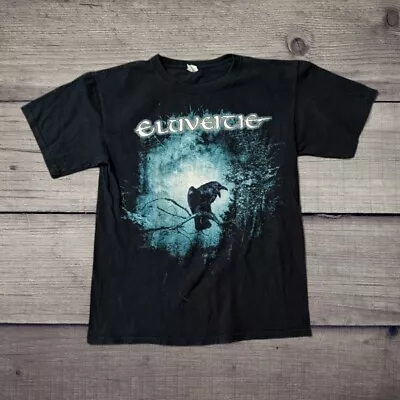 Buy Y2K ELUVEITIE Black Metal Folk Metal Band Shirt Quoth The Raven Snall • 22.41£