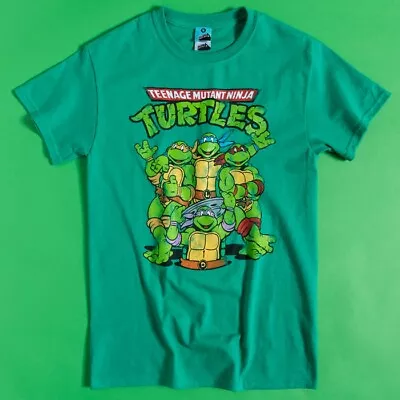 Buy Official Classic Teenage Mutant Ninja Turtles Green T-Shirt : S,M,L,XL,XXL • 19.99£