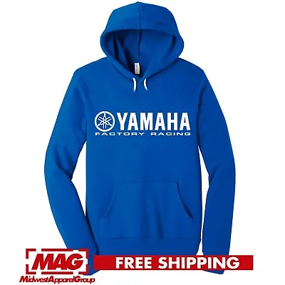 Buy YAMAHA FACTORY RACING PREMIUM FLEECE HOODIE Motocross Sweatshirt ATV OEM R1 R6 • 42.94£