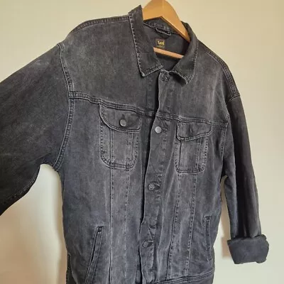 Buy Lee Oversized Rider Faded Black Denim Button Up Jacket • 40£