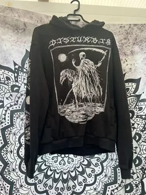 Buy Disturbia Thanatos Hoodie UK Large Black Greek Death Grim Reaper Alt Goth Gothic • 31.99£