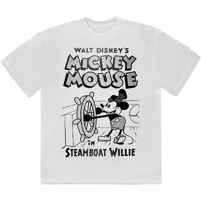 Buy Mickey Mous - T-Shirts - Large - Short Sleeves - Steamboat Willie - N500z • 14£