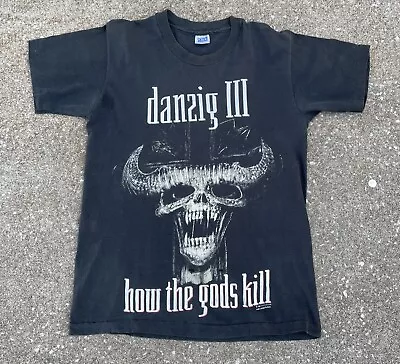 Buy Vintage 1992 Danzig III T-Shirt How The Gods Kill Dirty Black Summer Tour • 120.22£