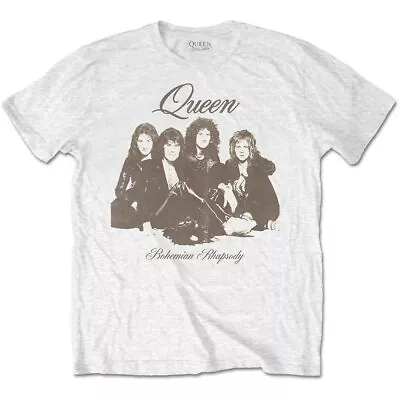 Buy Queen T Shirt Bohemian Rhapsody Portrait Band Logo Official White XL • 16.56£